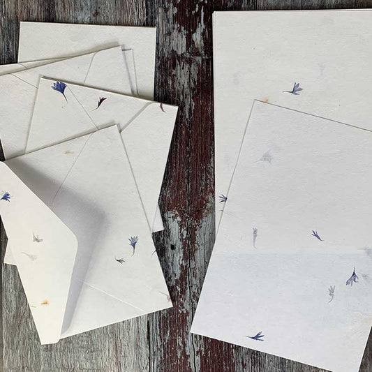 Cornflower - Floral Handmade Paper and Envelope Set