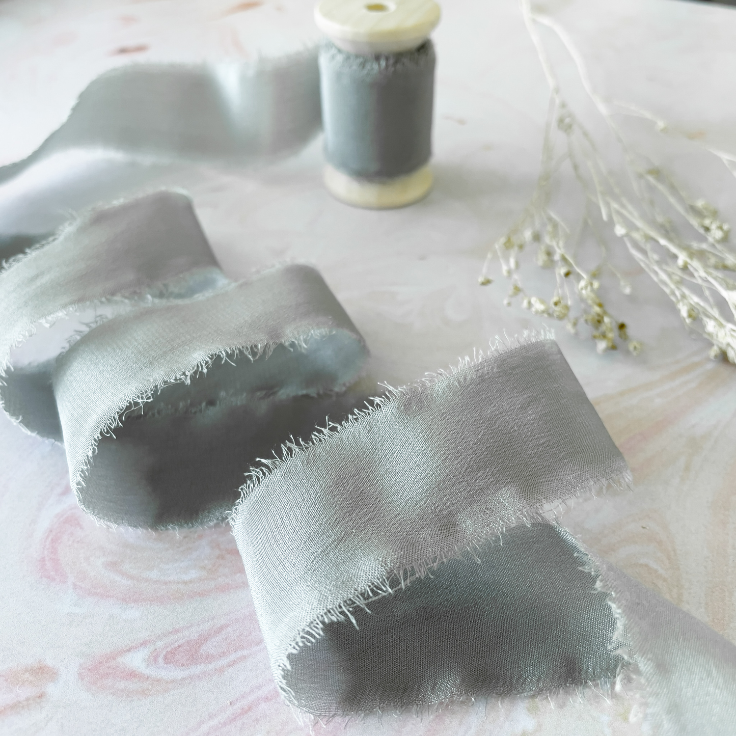 Silk Ribbon in Grey Art & Crafting Materials thenaturalpapercompany   