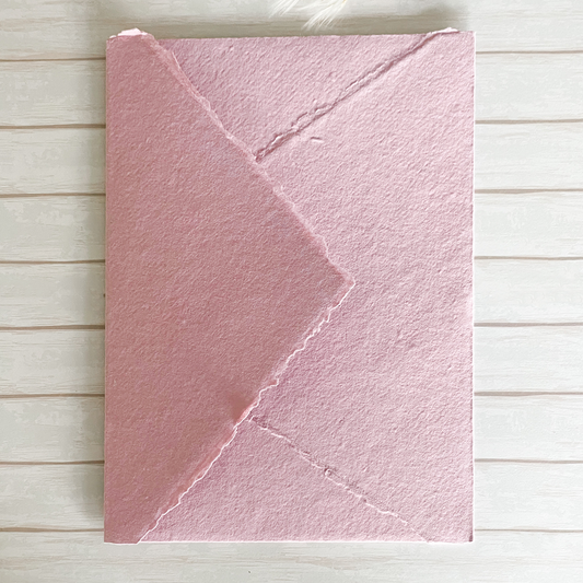 Vintage Pink Handmade Paper Envelope