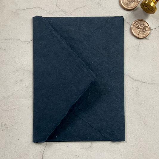 Navy Handmade Paper Envelope
