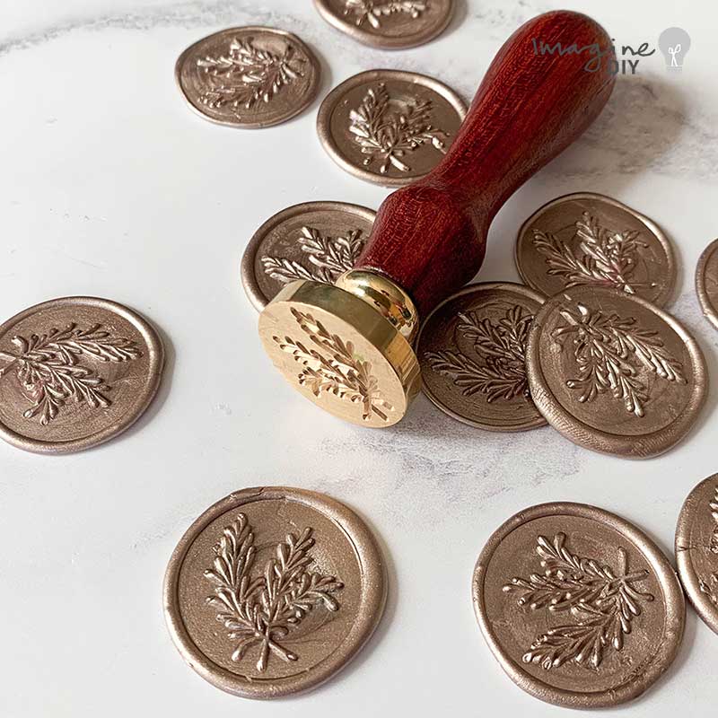 Olive leaf design wax stamp.  Make wax seals with a botanical design.  Natural sealing wax stamp By The Natural Paper Company