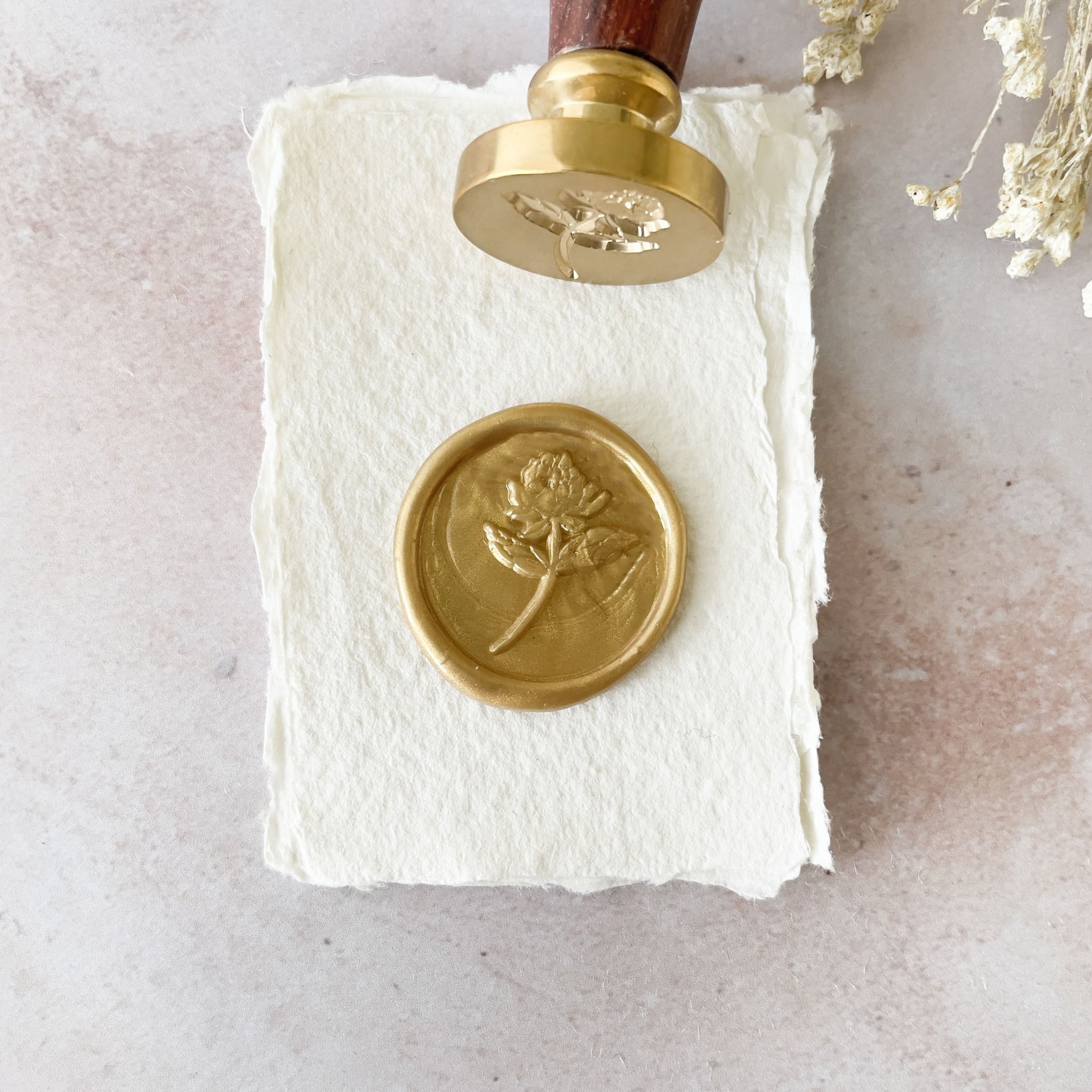 Peony Flower Floral Botanical Wax Seal Stamp