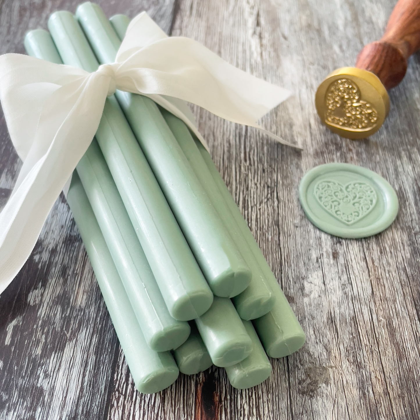 Sealing Wax Sticks in Sage Green. wax seals thenaturalpapercompany   