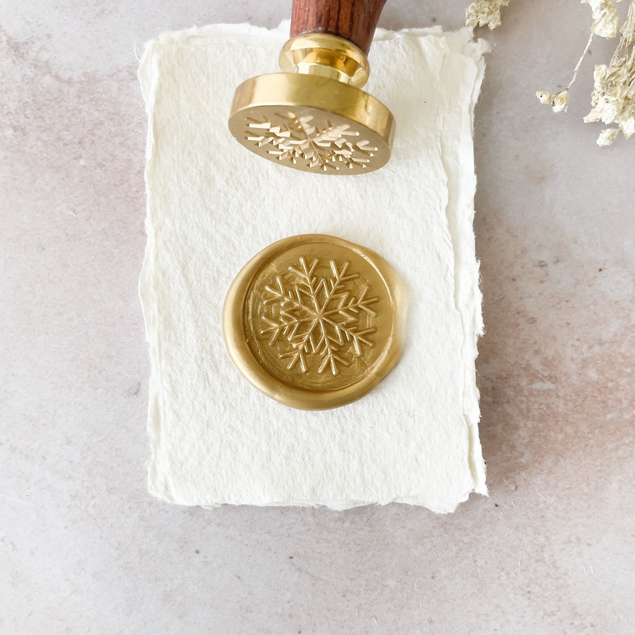 Snowflake Wax Stamp thenaturalpapercompany