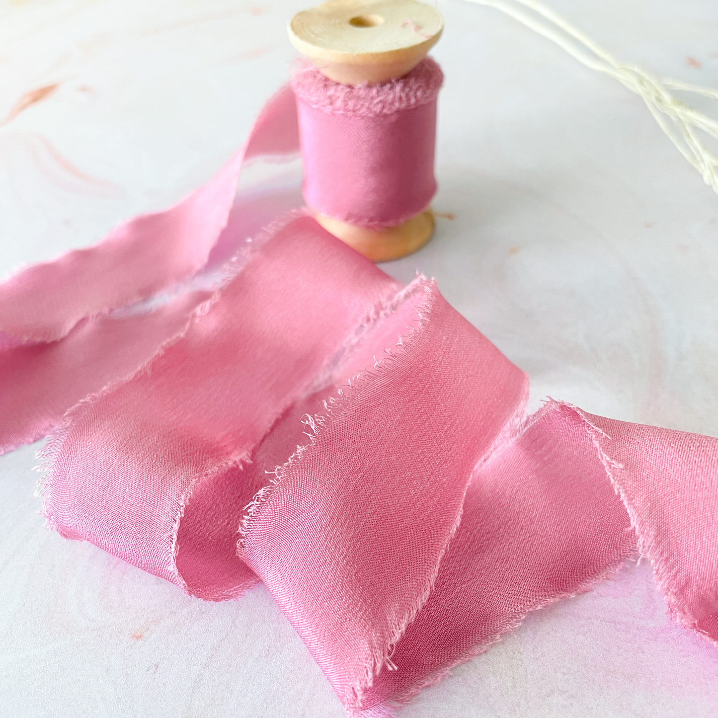 Silk Ribbon in Soft Raspberry Art & Crafting Materials thenaturalpapercompany   