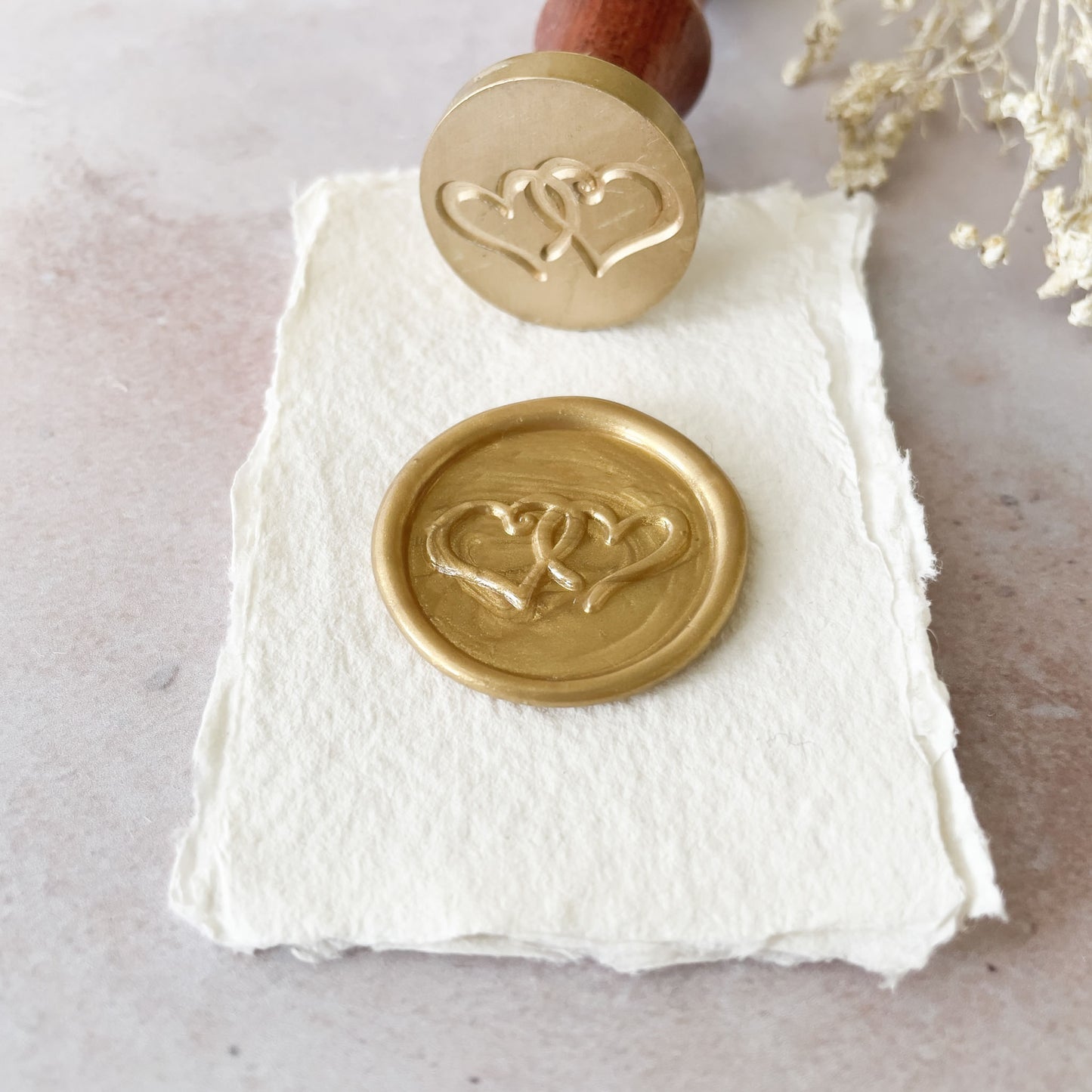 Hand wax stamp (seal) – Wedding motif – Heart